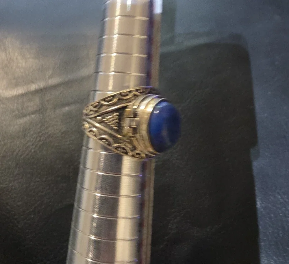 Lapis And 925 Poison Ring